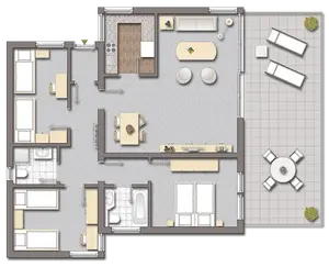 Grundriss des Ferienhaus Ahorn im Sporthotel Grafenwald